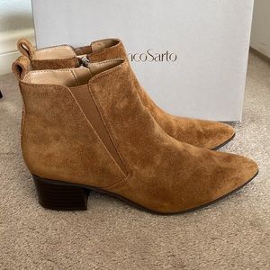 Franco Sarto Janie3 Cognac Ankle Boots Booties, Size 8